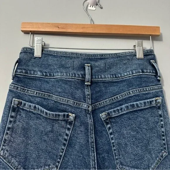 Hollister Ultra High Rise Mom Jeans Blue Denim Pleated Raw Hem W27 Y2K - Picture 6 of 12